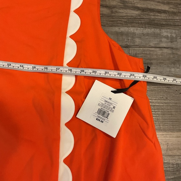 Orange Sleeveless Top with Scallop Trim - Picture 3 of 7